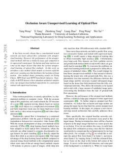 Occlusion Aware Unsupervised Learning of Optical Flow