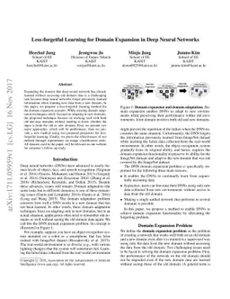 Less-forgetful Learning for Domain Expansion in Deep Neural Networks