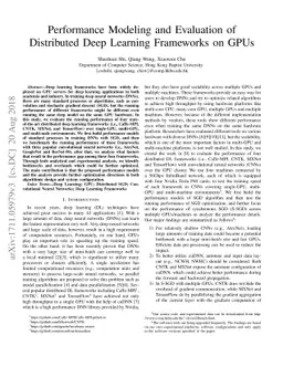 Performance Modeling and Evaluation of Distributed Deep Learning
  Frameworks on GPUs