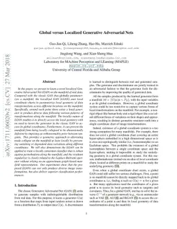 Global versus Localized Generative Adversarial Nets