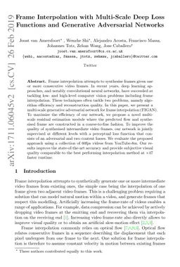 Frame Interpolation with Multi-Scale Deep Loss Functions and Generative
  Adversarial Networks