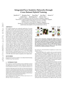 Integrated Face Analytics Networks through Cross-Dataset Hybrid Training