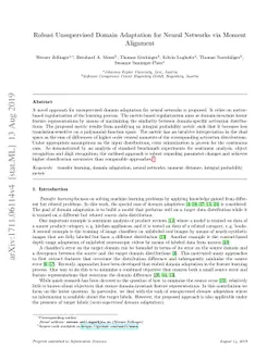 Robust Unsupervised Domain Adaptation for Neural Networks via Moment
  Alignment