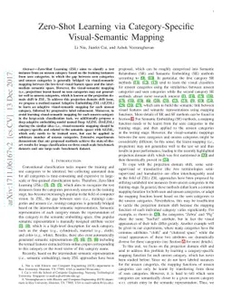 Zero-Shot Learning via Category-Specific Visual-Semantic Mapping
