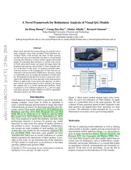 A Novel Framework for Robustness Analysis of Visual QA Models