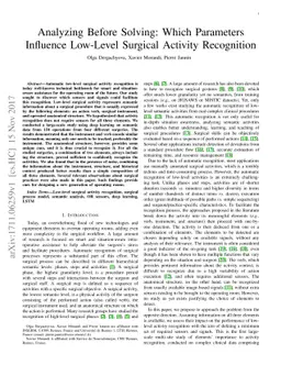 Analyzing Before Solving: Which Parameters Influence Low-Level Surgical
  Activity Recognition