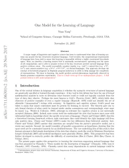 One Model for the Learning of Language