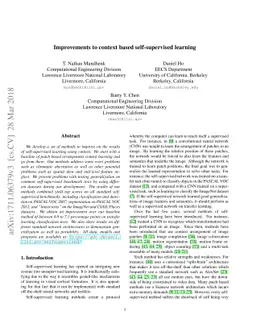 Improvements to context based self-supervised learning