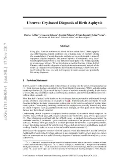Ubenwa: Cry-based Diagnosis of Birth Asphyxia