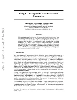 Using KL-divergence to focus Deep Visual Explanation