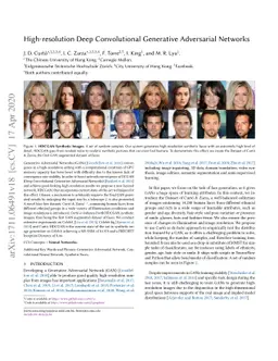 High-resolution Deep Convolutional Generative Adversarial Networks