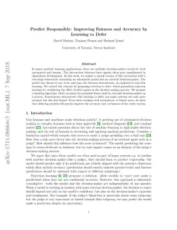 Predict Responsibly: Improving Fairness and Accuracy by Learning to
  Defer