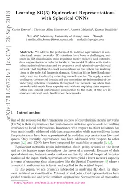 Learning SO(3) Equivariant Representations with Spherical CNNs