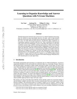 Learning to Organize Knowledge and Answer Questions with N-Gram Machines