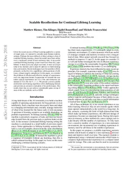 Scalable Recollections for Continual Lifelong Learning