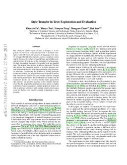 Style Transfer in Text: Exploration and Evaluation