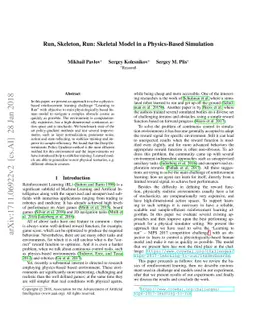Run, skeleton, run: skeletal model in a physics-based simulation