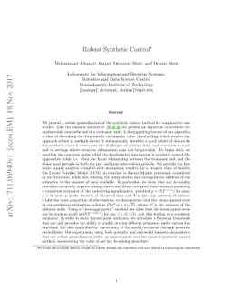 Robust Synthetic Control