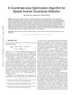 A Coordinate-wise Optimization Algorithm for Sparse Inverse Covariance
  Selection
