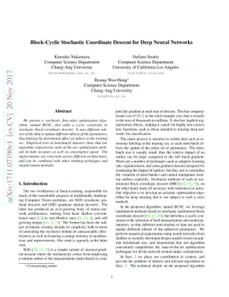 Block-Cyclic Stochastic Coordinate Descent for Deep Neural Networks
