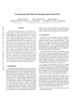 Learning Steerable Filters for Rotation Equivariant CNNs