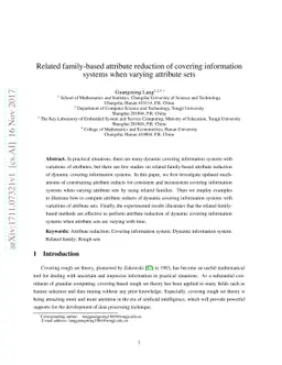 Related family-based attribute reduction of covering information systems
  when varying attribute sets