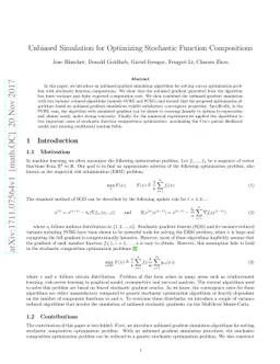 Unbiased Simulation for Optimizing Stochastic Function Compositions