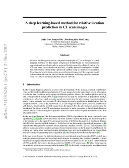 A deep learning-based method for relative location prediction in CT scan
  images