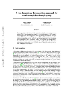 A two-dimensional decomposition approach for matrix completion through
  gossip