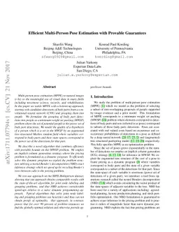 Efficient Multi-Person Pose Estimation with Provable Guarantees