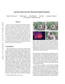 Aperture Supervision for Monocular Depth Estimation