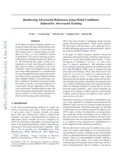 Reinforcing Adversarial Robustness using Model Confidence Induced by
  Adversarial Training