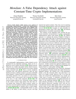 MemJam: A False Dependency Attack against Constant-Time Crypto
  Implementations