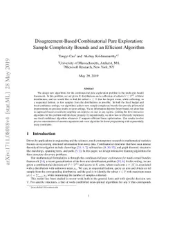 Disagreement-Based Combinatorial Pure Exploration: Sample Complexity
  Bounds and an Efficient Algorithm
