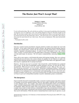 The Doctor Just Won't Accept That!