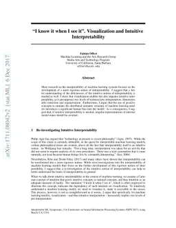 "I know it when I see it". Visualization and Intuitive Interpretability