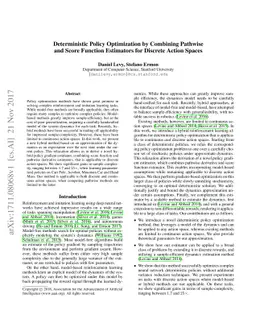 Deterministic Policy Optimization by Combining Pathwise and Score
  Function Estimators for Discrete Action Spaces