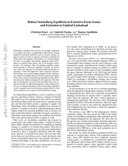 Robust Stackelberg Equilibria in Extensive-Form Games and Extension to
  Limited Lookahead