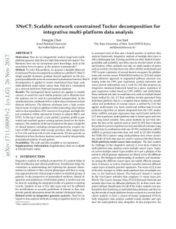 SNeCT: Scalable network constrained Tucker decomposition for integrative
  multi-platform data analysis