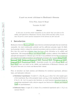 A note on recent criticisms to Birnbaum's theorem