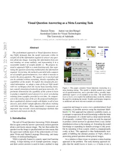 Visual Question Answering as a Meta Learning Task