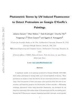 Photometric Stereo by UV-Induced Fluorescence to Detect Protrusions on
  Georgia O'Keeffe's Paintings