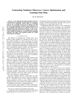 Contracting Nonlinear Observers: Convex Optimization and Learning from
  Data