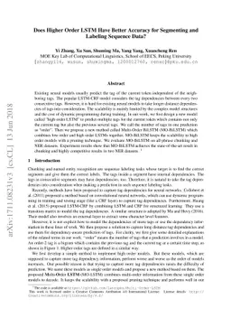 Does Higher Order LSTM Have Better Accuracy for Segmenting and Labeling
  Sequence Data?