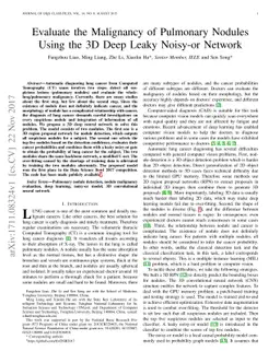 Evaluate the Malignancy of Pulmonary Nodules Using the 3D Deep Leaky
  Noisy-or Network