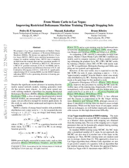 From Monte Carlo to Las Vegas: Improving Restricted Boltzmann Machine
  Training Through Stopping Sets