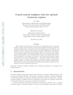 Causal nearest neighbor rules for optimal treatment regimes