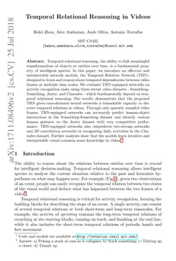 Temporal Relational Reasoning in Videos