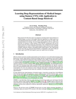 Learning Deep Representations of Medical Images using Siamese CNNs with
  Application to Content-Based Image Retrieval