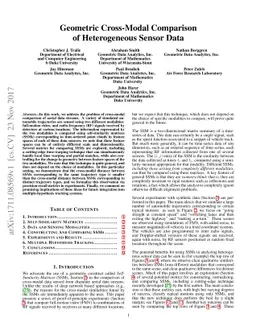 Geometric Cross-Modal Comparison of Heterogeneous Sensor Data